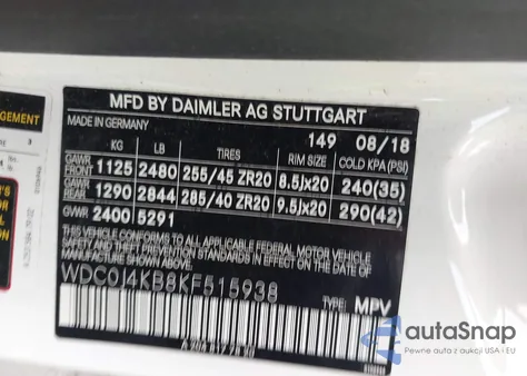 2019 Mercedes-Benz Glc Coupe 300 4Matic z USA, uszkodzony, nr VIN WDC0J4KB8KF515938